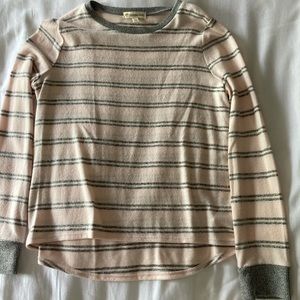pink and gray striped longsleeve